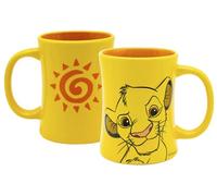 Tasse Simba en relief 3D 360 ml, tasse fantaisie avec gaufrage Simba, Roi Lion, Disney, classique, rétro, jaune