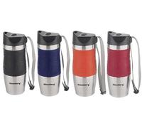 Klausberg Mug isotherme en acier inoxydable double paroi avec sangle de transport 380 ml (noir)