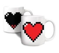 Tasse thermique avec un cœur pixel mug thermo-réactifs Multi G