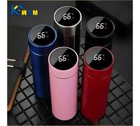 Tasse Thermos à affichage de la température de 500ML, bouteille Thermos divisée en acier inoxydable, tasse isolée sous vide pour l'extérieur, cadeau de fête des pères Red