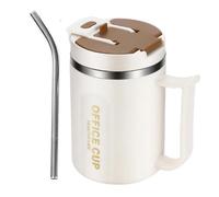 Tasse thermos tasse à café à emporter en acier inoxydable, tasse de voyage étanche, gobelet thermique en paille 500ml