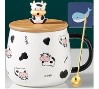 Tasse - VACHE - 480 ML - Céramique - Avec cuillère et soucoupe - Idée cadeau amusante