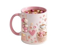 Tasses à café amusantes - 350 ml - Tasse humoristique en céramique au crochet pour femme - Ajoute une jolie esthétique à l'artisanat - Motif imprimé de fil artistique