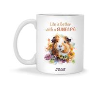 Tasses À Café Avec Poignée Tasse La Vie Est Plus Belle Avec Un Cochon D'Inde Drôle Tasses En Porcelaine Pour Amies Fête Des Pères Maman 330Ml