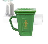 Tasses à café en céramique - 11,5 x 5,5 x 8,5 cm | Poubelle Récipient à boire - Tasses à café amusantes avec paille pour homme et femme - Travail d'anniversaire Fête d'anniversaire Routine du matin