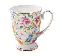 Tasses à café en faïence - Tasse à café avec poignée | Os en céramique - Chine Tasses à thé | 8,5 x 11 cm, couleur vive et motif grande tasse à thé, passe au lave-vaisselle pour la maison, le café, le