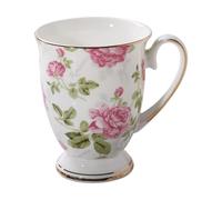 Tasses à café en faïence - Tasse à café avec poignée | Os en céramique - Chine Tasses à thé | 8,5 x 11 cm, couleur vive et motif grande tasse à thé, passe au lave-vaisselle pour la maison, le café, le