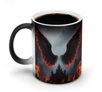 Tasses à café gothiques en céramique sensible à la chaleur avec poignée - 325 ml - Changement de température - Cadeau amusant pour Noël