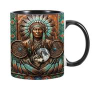 Tasses à café Isolant Thermique Décoratif De 350 ml Avec Poignée | Wolf & Chief Gobelet à lait et café pour bureau, salon, chambre à coucher, vacances et anniversaire