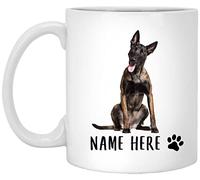 Tasses À Café Nom Personnalisé pour Un Chien Malinois Belge Couleur Sable, Texte Personnalisé Mugs Art Tasse Café Vintage Tasse À Thé pour Familiale Collègue Travail