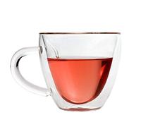 Tasses à café ou Tasses à thé en Verre Isolées à Double Paroi en Forme de Cœur, Tasse à thé Transparente Isolée avec Poignée 180 Ml ou 240 Ml (2#)