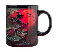 Tasses à café sur le thème d'Halloween 325 ml sorcière eau chaude et froide | Tasses à café en céramique pour la maison, la cuisine, le lieu de travail, la salle de pause, la cafétéria, le dortoir
