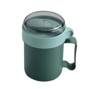 Tasses à petit-déjeuner | Gobelet réutilisable | Récipient à soupe avec couvercle pour le déjeuner | Bol à céréales à large col et cuillère de 500 ml | Pour voyage, maison, pique-nique, gym, école