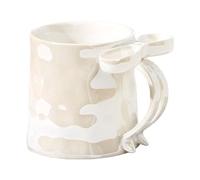 Tasses à ruban avec poignée en forme de nœud 350 ml Tasse à ruban Tasse à café en céramique avec poignée en forme de nœud Tasse de Saint-Valentin Tasses de Noël Cadeaux d'anniversaire pour (C, A)