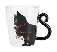Tasses à Thé de Café, Tasses Faites à la Main Mignonnes en Forme d'animal Tasse de Chat Drôle de Nouveauté pour Les Amoureux des Chats d'enfants(Chat Noir)
