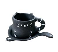 Tasses à thé et soucoupes 230 ml en forme de voiture en céramique avec | Ensemble de tasses à café esthétiques pour maison, bureau, salle à manger, restaurant, appartement, dortoir, café