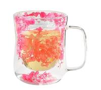 Tasses botaniques transparentes - Double paroi - thermiques pour café - ensemble de dégustation de cappuccino - Superbes contenants esthétiques pour liquides d' matinale | Fleurs