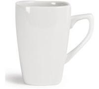 Olympia Whiteware Tasses carrées arrondies 284ml Olympia (lot de 12), blanches, tasses à thé et à café entièrement vitrifiées, passe au four, au micro-ondes, au lave-vaisselle et au congélateur, Y108