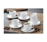 Tasses de bistro Espresso - Esmeyer - Set de 6 - Porcelaine - Blanc
