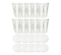 Tasses de mélange de peinture précise - 10x tasses PP claires avec couvercles, échelle de mesure | Parfait pour les pigments de résine de peinture automobile Epoxy DIY