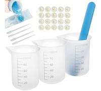 Tasses de mesure et de mélange en silicone 100 ml réutilisables | Lot de godets doseurs en silicone pour résine pour la , sous-verres, , fabrication de savon e