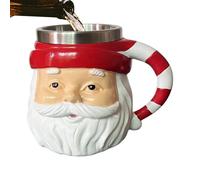 Tasses de Noël de 250 ml, motif Père Noël, 13 x 10 x 10 cm, tasse isotherme avec doublure en acier inoxydable, tasse isotherme pour cacao chaud, café, cuisine, cadeau d'anniversaire pour filles et