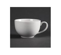 Olympia Tasse élégante Whiteware 230 ml/8 oz (lot de 12), Blanc, Compatible avec la soucoupe CD737, Porcelaine vitrifiée, Tasses à thé et à café, Passe au four et micro ondes, Certifié BS4034, CD735