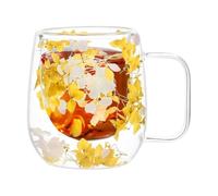 Tasses en verre d'isolation thermique de double tasses d'isolation | Tasses à café isolées à double couche, verres transparents avec le support de thé 250ml pour le cappuccino L d'expresso