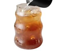 Tasses en verre nervuré - 530 ml - Outil de boisson vintage ondulé - Tasse à café glacé | Pour soda, jus, lait, thé, boisson, café, vin, maison, bar, bureau