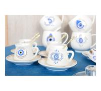 Tasses et sous-tasses chance - lot de 4