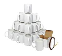 36 Tasses À Sublimation Vierges En Céramique Blanche Revêtement Polymère 325ml, AAA Boîtes-Cadeaux De Présentation Ruban Chauffant 22 M X 0,5 M Pour Thé, Café, Lave-Vaisselle Micro-Ondes