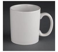 Olympia – Mugs Athena – Porcelaine vitrifiée blanche 280 ml, empilables, micro-ondes – Lot de 12