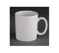 Olympia – Mugs Athena – Porcelaine vitrifiée blanche 280 ml, empilables, micro-ondes – Lot de 12