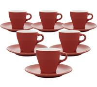 Tasses - Origami - Espresso Et Sous Tasses Rouge 9cl X6