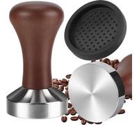 Tasseur à espresso en acier inoxydable de 51 mm avec manche en bois