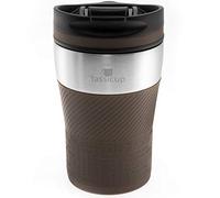 Tassicup Gobelet isotherme de 250 ml - En acier inoxydable - Pour café glacé et thé - Couvercle anti-fuite avec fermeture à clip - Marron