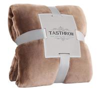 TASTHROW Café léger Plaid Couverture Polaire Flanelle 130x150 cm | Grand Jeté de Canapé en Flanelle, Confortable Couverture Canapé Plaid Chaud et Doux
