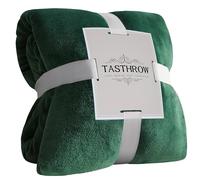 TASTHROW Vert Foncé Plaid Couverture Polaire Flanelle 150x200 cm | Grand Jeté de Canapé en Flanelle, Confortable Couverture Canapé Plaid Chaud et Doux