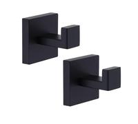 TASTOS Lot de 2 crochets carrés pour salle de bain Noir