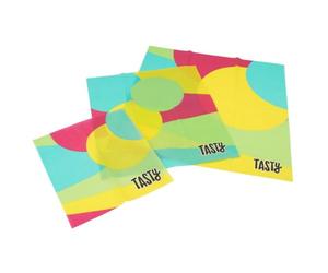 Tasty 678742 Lot de 3 wraps en cire d'abeille, film alimentaire, tissu en cire d'abeille, film cire d'abeille, Coton, Cire d'abeille, Huile de jojoba, Résine, 34 x 33 cm