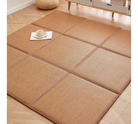 Tatami Mat Matelas de sol traditionnel en rotin, pliable, tapis de jeu antidérapant, pour salon et chambre à coucher, design respirant, 65 x 130 cm