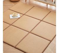 Tatami Mat Matelas de sol traditionnel en rotin, pliable, tapis de jeu antidérapant, pour salon et chambre à coucher, design respirant, 65 x 130 cm