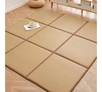Tatami Mat Matelas de sol traditionnel en rotin, pliable, tapis de jeu antidérapant, pour salon et chambre à coucher, design respirant, 65 x 130 cm