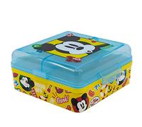 Tataway Boîte à sandwich Mickey Mouse pour enfants en plastique, sans BPA, lavable et réutilisable, avec plusieurs compartiments