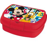 Tataway Boîte à sandwich rouge Disney pour enfants en plastique Mickey Mouse Mickey Mouse utile pour prendre une collation à l'extérieur de la maison
