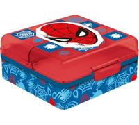 TataWay Boîte à sandwich Marvel Spiderman - plastique rouge, plusieurs compartiments, pour enfants