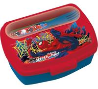 Tataway Boîte à sandwich Spiderman Marvel avec couverts inclus - Boîte à lunch pour enfants, école et loisirs, boîte à lunch durable et sûre
