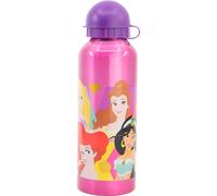 Tataway Bouteille Disney Purple pour fille en aluminium Princesses Cendrillon Aurora Snow White Rapunzel Ariel Jasmine 530 ml avec bec verseur et bouchon de sécurité