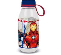 Tataway Bouteille d'eau transparente pour enfants Marvel Ecozen Tritan Avengers Iron Man Hulk Captain America 460 ml silicone