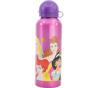 Tataway Bouteille Disney Purple pour fille en aluminium Princesses Cendrillon Aurora Snow White Rapunzel Ariel Jasmine 530 ml avec bec verseur et bouchon de sécurité